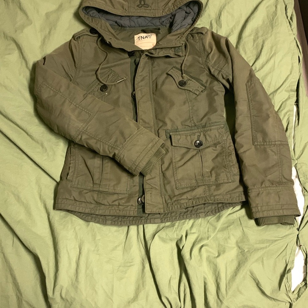 TNA Sage Green Zip-Up Jacket